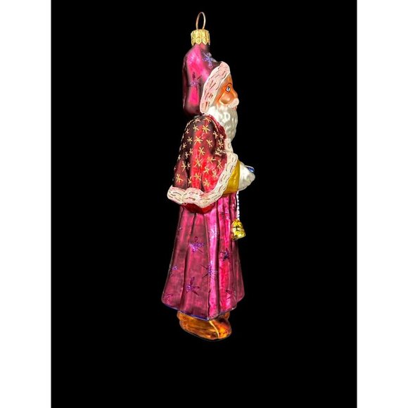 Christopher Radko Velvet Plum Nicholas Glass Santa Ornament 1998 with Box and Ta - Picture 11 of 15